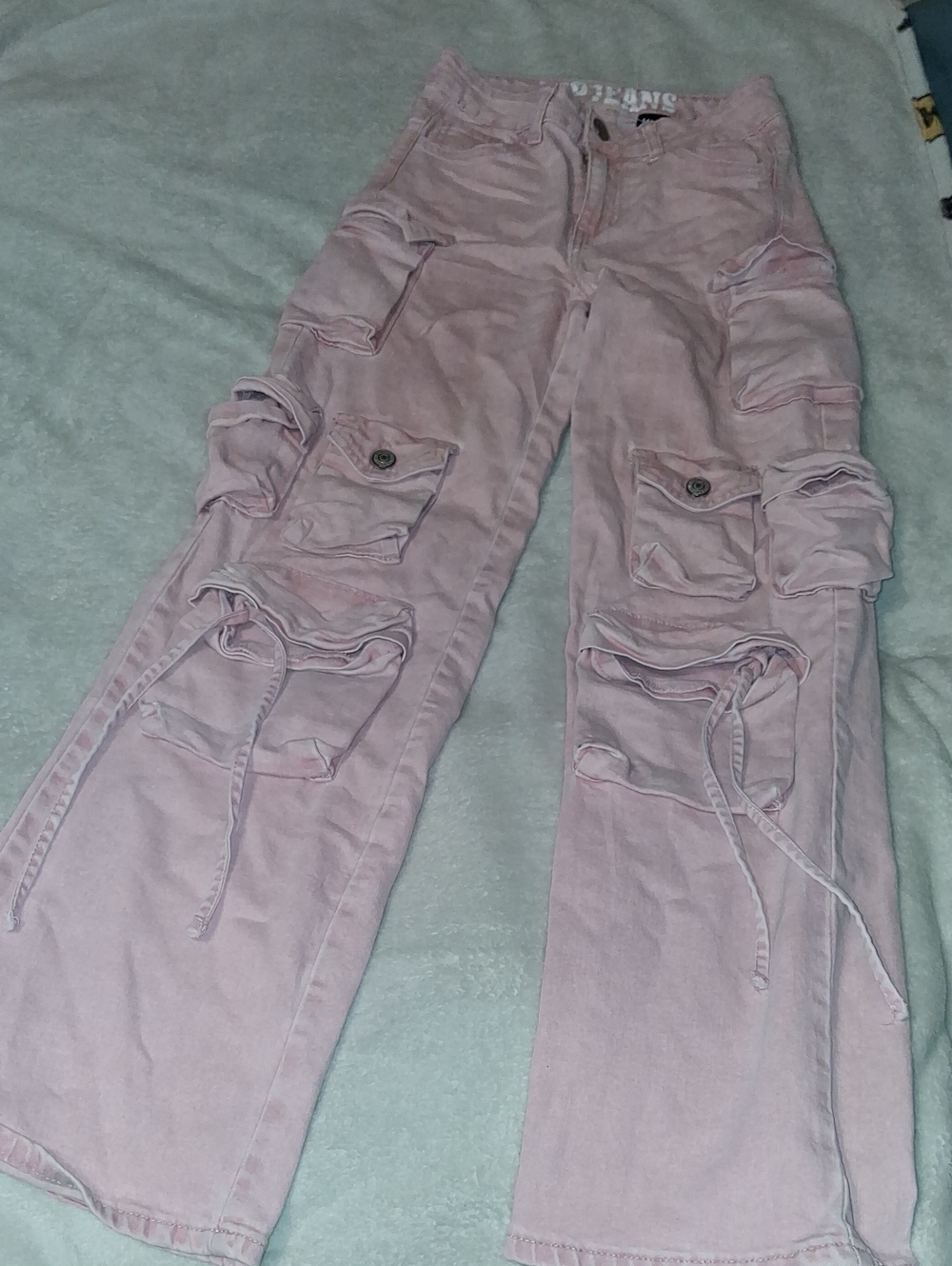 Pink Cargo Jeans with Utility Pockets